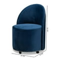 thumbnail image 6 of Bowery Hill 18" Modern Velvet Upholstered Rolling Accent Chair in Blue, 6 of 6