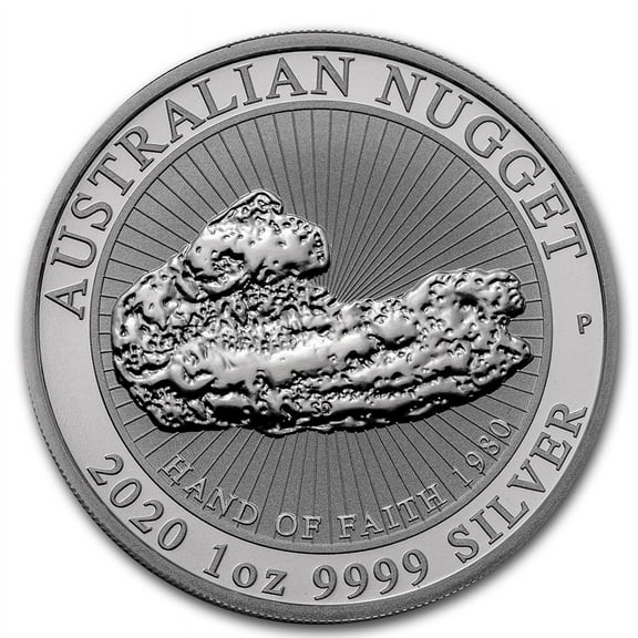 2020 Australia 1 oz Silver "Hand of Faith" Nugget BU