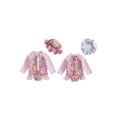 thumbnail image 2 of BemeyourBBs Infant Baby Girl Swimsuit Infant Bathing Suit One-Piece Swimsuits with Sun Hat Set Long Sleeve Rash Guard Swimwear Floral Zipper Summer Beach Wear, 2 of 9