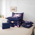 thumbnail image 6 of Manfei Funny Axolotl 7-Piece Twin Bedding,Kawaii Ocean Animal Bedding Comforter Set,Navy Blue Reversible, 6 of 7