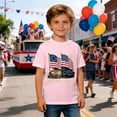 thumbnail image 2 of Hihipz Little Boys 4Th Of July T-Shirt America's 250Th Anniversary USA Flag Print Short Sleeve Crew Neck Patriotic Tee, 2 of 4
