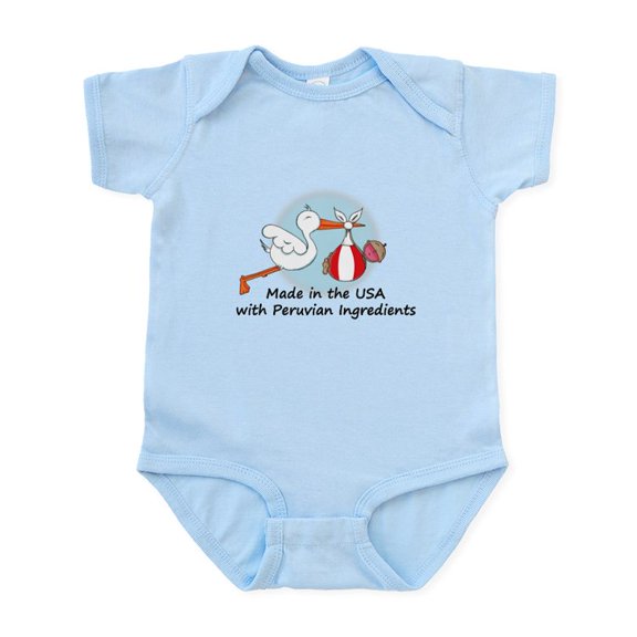 CafePress - Stork Baby Peru USA Infant Bodysuit - Baby Light Bodysuit, Size Newborn - 24 Months
