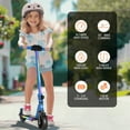 thumbnail image 4 of SIMATE Electric Scooter for Kids Ages 6-14, Kick Scooter with LED Display & Colorful Lights, Dual Braking System & Foldable,130W Powerful Motor,Top 8.7mph & 5 Miles, 4 of 8