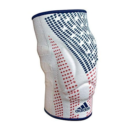 adidas Men's Wrestling Reversible Knee Pad (Large, White/Flag)