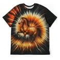 thumbnail image 5 of LAOLIUSN USA Tie Dye Graphic T-Shirt,Animal tie-dye patterns printed on short-sleeved tops., Crewneck Short Sleeve, 88% Polyester 12% Spandex, S-4XL, 5 of 6