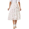 thumbnail image 3 of Falda Floral para Mujer Chifón A-line Larga con Volantes en Capas Boho Verano Midi Falda L Blanca, 3 of 6