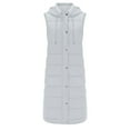 thumbnail image 5 of Kcodviy Manteau Long d'Hiver pour Femmes, Veste Utilitaire à Capuche, Gilet avec Capuchon, Veste Sans Manches, Manteau Ample en Duvet Chaud pour Femme, Vestes Décontractées avec Poches, Gilet Matelassé, Manteau d'Extérieur Matelassé en Duvet, 5 of 5