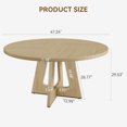 thumbnail image 3 of 47" Round Farmhouse Dining Table for 4-6 - Rustic Brown Pedestal Base Kitchen Table, 300 Lb Capacity, Adjustable Anti-Slip Feet, Easy Assembly (Chairs NOT Included), 3 of 6