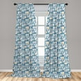 thumbnail image 5 of Ambesonne Ocean Curtains, Starfish Anchor Seahorse, Pair of 28"x84", Petrol Blue Marigold, 5 of 5
