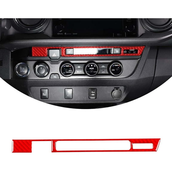 TINKI for Toyot@ Tacoma 2015 2016 2017 2018 2019 2020 2021 2022 2023 Soft Carbon Fiber 3D Sticker Car Warning Light Switch Sticker Interior Car Accessories