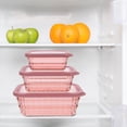 thumbnail image 6 of MEIBUTYUP Pink PP Silicone Food Storage Box for Snacks, Vegetables, Fruits with Sealing Lid 3Pcs, 6 of 8