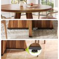 thumbnail image 6 of LITTLE TREE Round Dining Table for 4-6 People, 47 Inches Dining Room Table with Wooden Pedestal Base, Brown Dinner Tables, Circle Kitchen Tables for Dining Room, Kitchen, Living Room(Table Only), 6 of 8