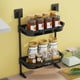 thumbnail image 5 of Estante de Almacenamiento para Baño | Organizador Multifuncional de Pared para Fregadero con Ganchos | Estante de Plástico Resistente de Dos Niveles para Baño, Cocina, Artículos de Tocador, Toallas y, 5 of 6