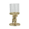 thumbnail image 6 of 7x4x7.5" Gold Rabbit Pillar Candle Holder Clear Glass Hurricane Shade Decorative Holder (Aluminium & Glass), 6 of 9