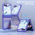 thumbnail image 5 of Compatible for Samsung Galaxy Z Flip 5 Case with Hinge Protection,Samsung Flip 5 Full Cover Shockproof Slim Phone Protection Case Cover Clear for Z Flip 5 5G(2023)-Clear Purple, 5 of 7