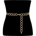 thumbnail image 1 of Cadena de cintura de metal para mujeres y niñas, cinturones ajustables con eslabones para el cuerpo, joyería de moda para el vientre para vestidos vaqueros dorados Rojo Verde, 1 of 5