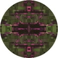 thumbnail image 1 of Ahgly Company Indoor Round Patterned Old Burgundy Brown Area Rugs, 3' Round, 1 of 6