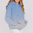 thumbnail image 4 of BiZtdJrK Womens Gradient Hoodie Sweatshirt Long Sleeve Oversized Drawstring Hooded Pullover with Pocket Light Blue S, 4 of 8