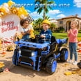thumbnail image 3 of Wisairt 24V Ride On Dump Truck for Kids, 2 Seater 4WD Electric Truck, 4×200W Motors, Power Car Wheel with Remote Control, Automatic Dump Bed, Shovel, Music, Blue, 3 of 10