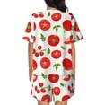 thumbnail image 6 of Balery Fresh Red Tomato Pattern Womens Pajama Sets 2 Piece Soft Short Sleeve Top and Shorts Sleepwear Round Neck Pjs Lounge Set with Pockets-4X-Large, 6 of 7
