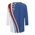 thumbnail image 4 of Cavosen 4th of July Clothes Women Independence Day 3/4 Sleeve Round Neck T Shirts American Flag Graphic Tops Lady XL 4th of July Casual T Shirts Red White and Blue Tunic Tees Patriotic Blouses, 4 of 5