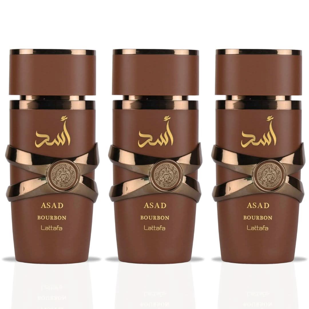 Asad Bourbon Eau de Parfum Spray 100ml (3.4 oz) by Lattafa (Pack