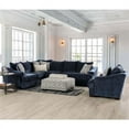 thumbnail image 2 of Furniture of America Argyl Contemporary Chenille Upholstered Sectional in Navy, 2 of 6