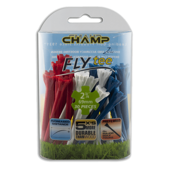Champ Zarma FLYtee 2.75 Inch, Patriot Colors, 30 Count