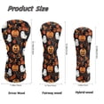 thumbnail image 6 of Uorisanigo Golf Headcovers 3PCS Halloween Ghost Pumpkin Golf Club Head Covers Set Premium Leather Waterproof Driver Fairway(FW) Wood Hybrid(UT) for Extra Club Protection, 6 of 7