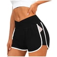 thumbnail image 2 of WQNVRNR Womens Athletic Shorts- Elastic Waist Casual Running Summer Quick Drying Workout Shorts with Pockets Black Size XL, 2 of 5