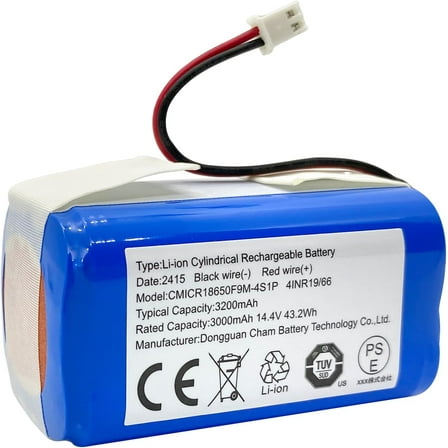 Kunbow Batteria di ricambio da 3200 mAh per Shark ION Robot RV700_N, RV720_N, RV725_N, RV750_N, RV765, RV771, RV772, RV1001AE, batteria per Shark AI Robot PRO RV2001WD, AV2501AE, AV2501S, ricambio per