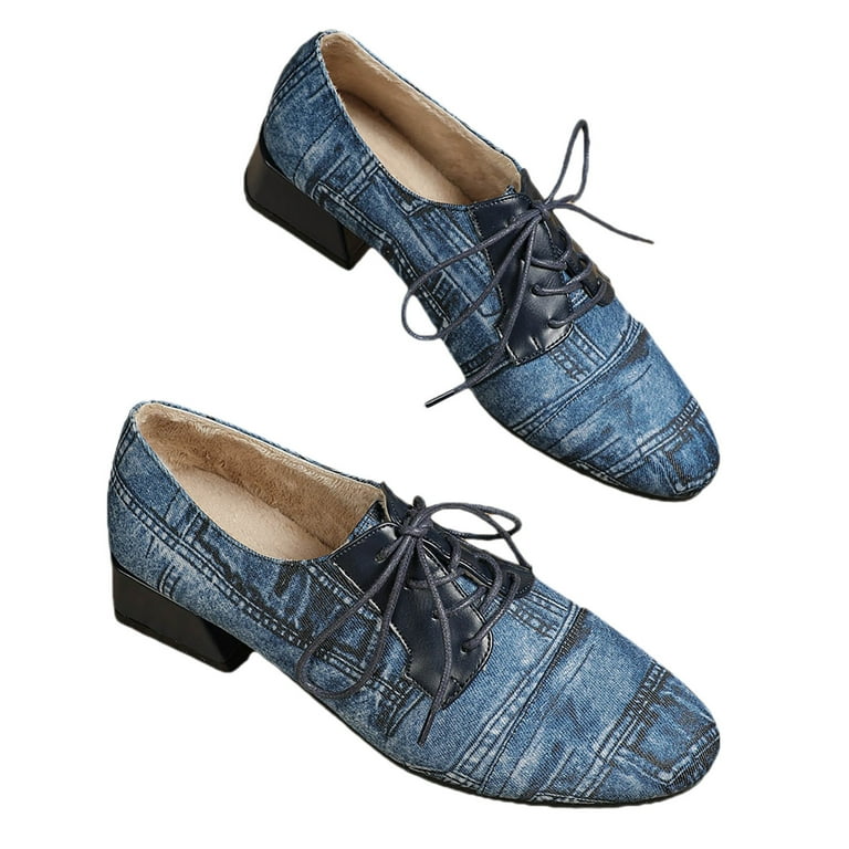 Blue denim lace up sneaker online