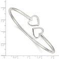 thumbnail image 3 of White Sterling Silver bracelet Cuff 13 mm Polished Heart Bangle, 3 of 3