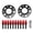 Red, variant on MOMT Professional Stealth Hub Centric Wheel Spacers Flange Kit 0.6 inches / 15mm Bolt M12x1.5 PCD 5x112 Center Bore 72.56mm Compatible with BMW 1 3 5 6 7 Series Track Expansion Spacer System, Black