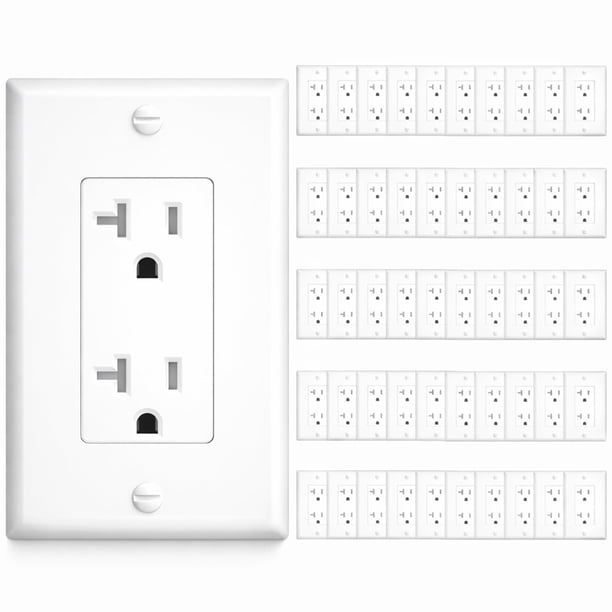 Tomacorriente de pared Amico 20 A resistente a manipulaciones 125 V blanco