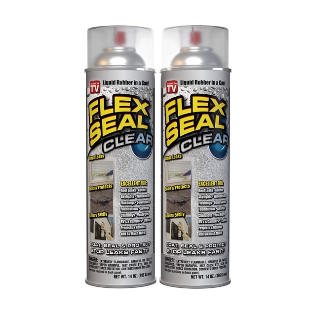 Spray de goma Sealant Flex Seal, 14 onzas, 2 unidades, transparente e impermeable