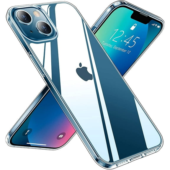 Entronix Crystal Clear Case Designed for iPhone 13, [Yellow Resistant] Slim Fit Shockproof