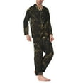 thumbnail image 2 of Salouo Western Desert Skull Cowboy Print Button-Front Long Sleeve Pajama Set for Men, Soft 2Pjs Men's Long Sleeve Sleepwear-Small, 2 of 7