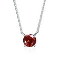 thumbnail image 4 of 1ct Moissanite Pendant Necklace for Women Round Cut D Color VVS1 Red/Blue/Pink Diamond Necklace 925 Sterling Silver Necklace for Women with Certificate, 4 of 9