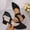 🔥 Black, variant on Msgweeeg Sandles Shoes for Women Women's Fashionable Casual Comfortable Plus Size Solid Color Elastic Shoes Pointed Toe Closed Toe Heel Mid-Heel Sandals for Everyday Casual