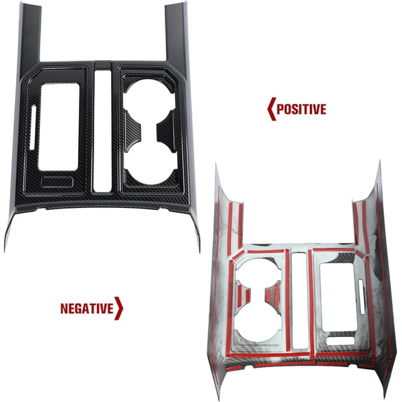 Carbon Fiber Center Console Gear Shift Cup Holder Panel Trim Cover for 2015-2020 Ford F150 Interior Accessories