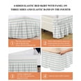 thumbnail image 6 of Turquoise Striped Wrap Around Bed Skirts for Queen Bed 18" Drop,Bed Skirt with Adjustable Elastic Belt Dust Ruffle Bed Valance for Bedroom Hotel Farmhouse Pinstripes Geometric Color Bed Frame Cover, 6 of 7