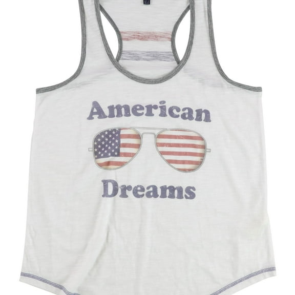 P.J. Salvage Womens American Dreams Pajama Sleep Tank Top, White, Small
