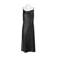 thumbnail image 4 of Emma & Michele Spaghetti Strap Cowl Neck Bias Slip Satin Dress-BLACK / S, 4 of 14