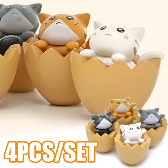 Vnanda 4Packs Miniature Cats Toy Decoration Figurines, Cute Naughty Cats Animal Accessories for Miniature Micro Landscaping Fairy Garden Decoration Home Houses Decor Ornament Kids Gifts