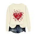 thumbnail image 5 of Sweaters For Women Valentine's Day Oversized Love Heart Tee Shirt Long Sleeve Pullover Tops Heart Graphic Print For Anniversary Dating And School L Womens Sweaters, 5 of 5