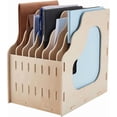 thumbnail image 1 of Organizador de archivos de 8 ranuras para escritorio, de madera, con estante para documentos, cartas, sobres y correo., 1 of 6