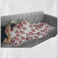 thumbnail image 6 of Feminine Soft Flannel Fleece Throw Blanket, Pattern of Lipstick Kiss Marks Woman Valentines Wedding Theme Illustration, Cozy Plush for Indoor and Outdoor Use, 50" x 70", White Red, by Ambesonne, 6 of 6