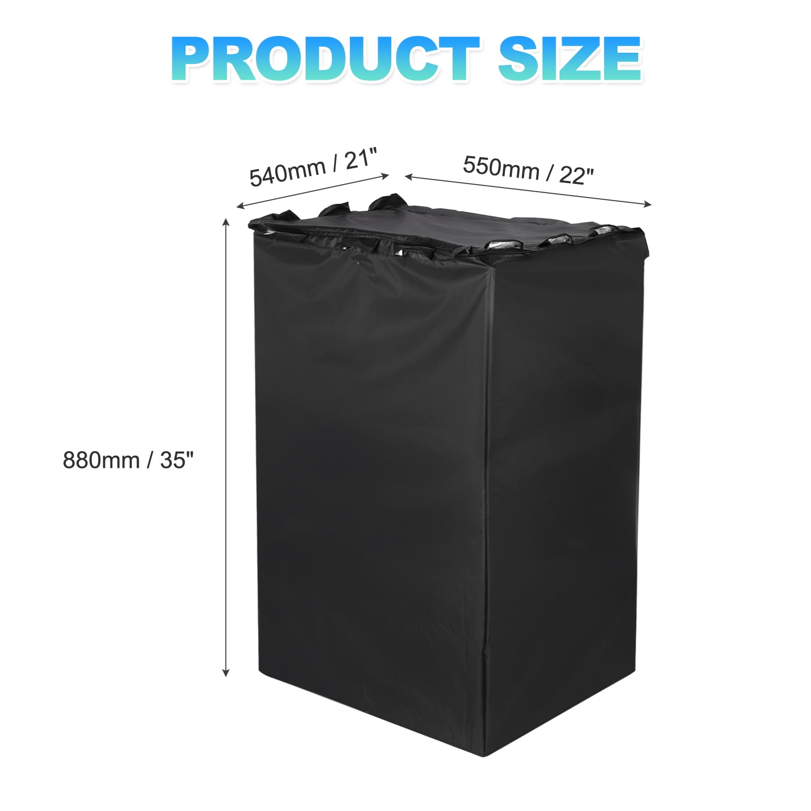 Uxcell Washer and Dryer Covers 21"x22"x35"- Waterproof, Dustproof, Sun-Proof Top-loading Washing Machine Cover for Laundry Room Balcony, Black