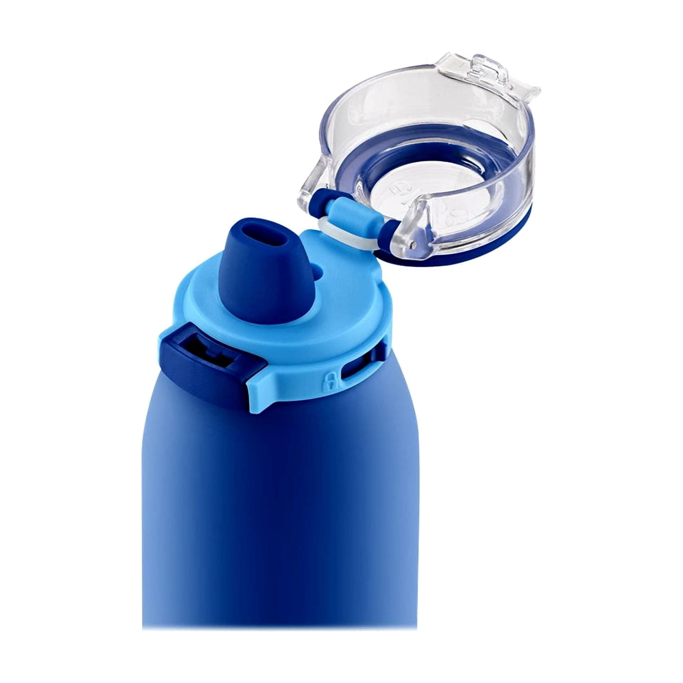Ello New Ello Emma Vacuum Insulated Stainless Steel Kids Water Bottle with , 14oz, touchdown blue